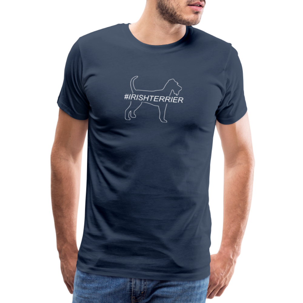 Männer Premium T-Shirt - Irish Terrier - Hashtag - Navy