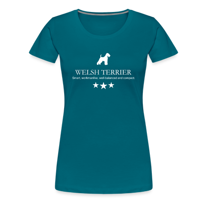 Women’s Premium T-Shirt - Welsh Terrier - Smart, workmanlike, well-balanced and compact... - Divablau