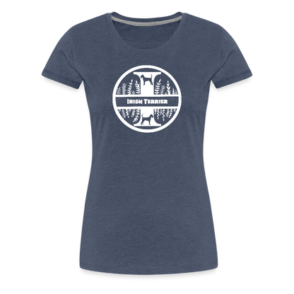 Women’s Premium T-Shirt - Irish Terrier - Monogramm - Blau meliert