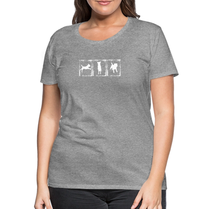Women’s Premium T-Shirt - Border Terrier in action - Grau meliert