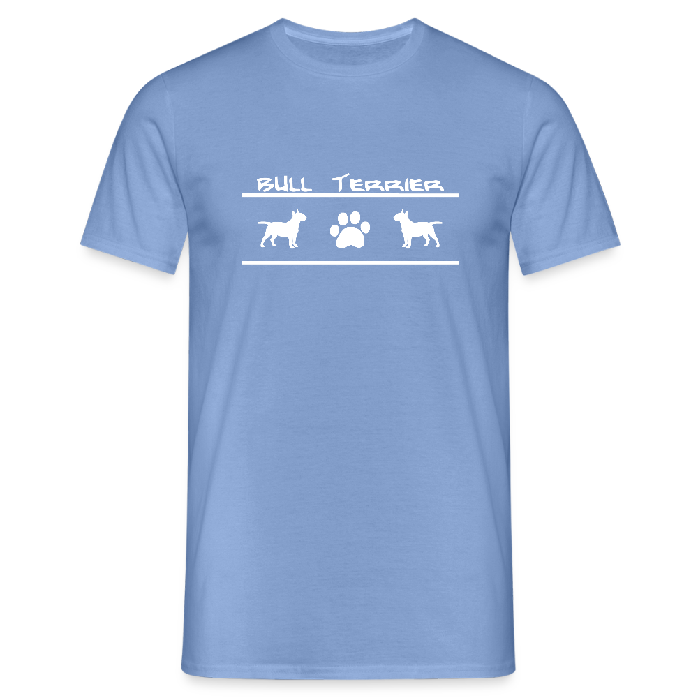 Bull Terrier-Schriftzug und Pfote | Männer T-Shirt - carolina blue