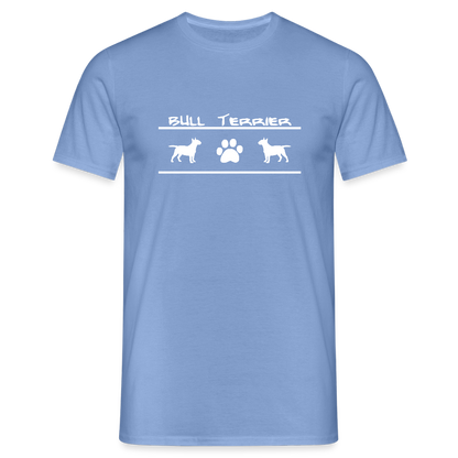 Bull Terrier-Schriftzug und Pfote | Männer T-Shirt - carolina blue