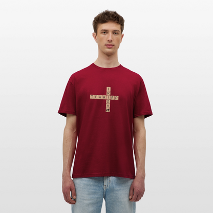 Irish Terrier - Scrabble | Männer T-Shirt - Ziegelrot