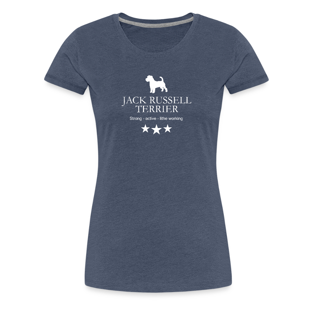 Women’s Premium T-Shirt - Jack Russell Terrier - Strong, active, lithe working... - Blau meliert