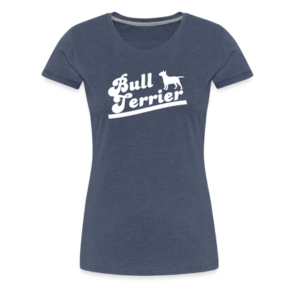 Women’s Premium T-Shirt - Bull Terrier-Schriftzug - Blau meliert