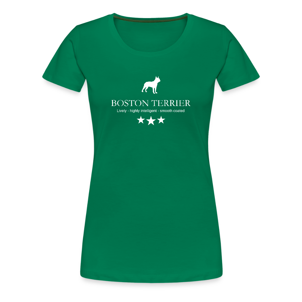Women’s Premium T-Shirt - Boston Terrier - Lively, highly intelligent, smooth coated... - Kelly Green