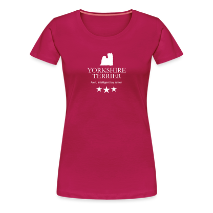 Women’s Premium T-Shirt - Yorkshire Terrier - Alert, intelligent toy terrier... - dunkles Pink