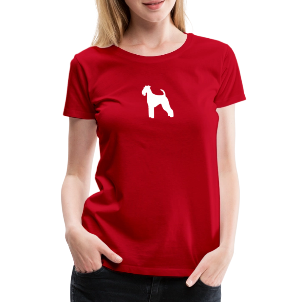 Women’s Premium T-Shirt - Airedale Terrier-Silhouette - Rot