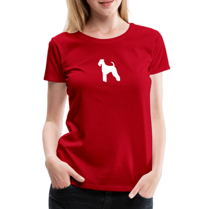 Women’s Premium T-Shirt - Airedale Terrier-Silhouette - Rot