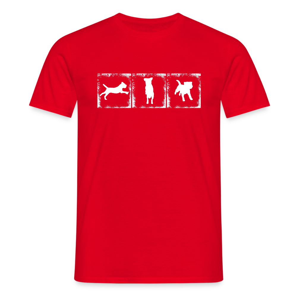Border Terrier in action | Männer T-Shirt - Rot