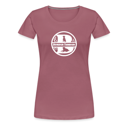 Women’s Premium T-Shirt - Border Terrier - Monogramm - Malve