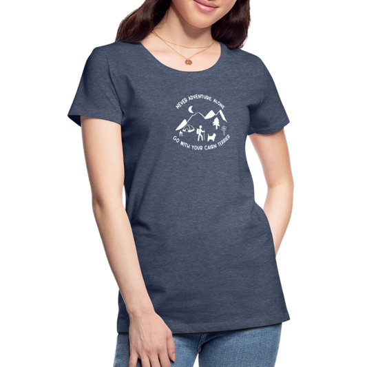 Women’s Premium T-Shirt - Cairn Terrier - Abenteuer - Blau meliert