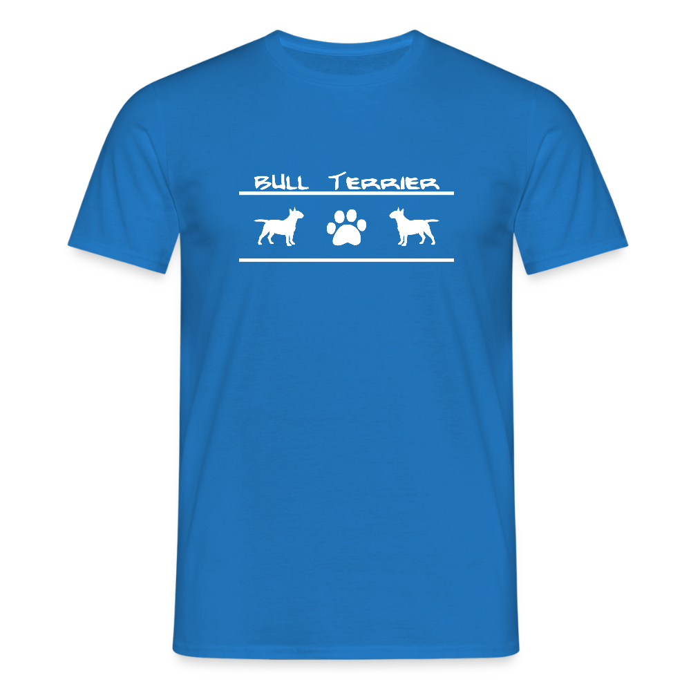Bull Terrier-Schriftzug und Pfote | Männer T-Shirt - Royalblau