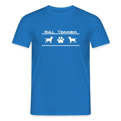 Bull Terrier-Schriftzug und Pfote | Männer T-Shirt - Royalblau