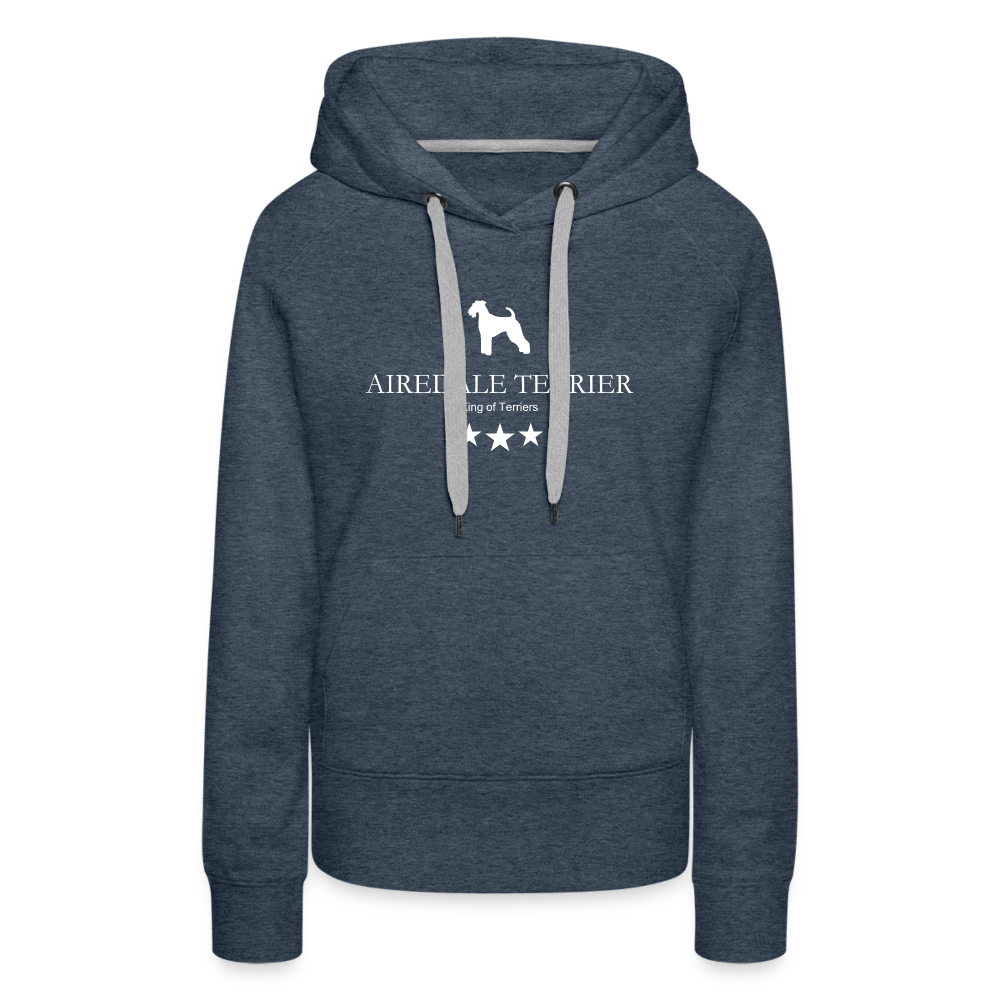 Frauen Premium Hoodie - Airedale Terrier - King of terriers... - Jeansblau