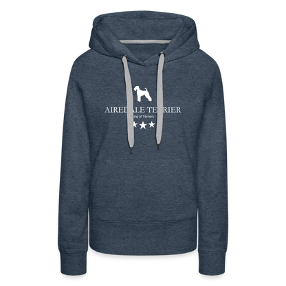 Frauen Premium Hoodie - Airedale Terrier - King of terriers... - Jeansblau