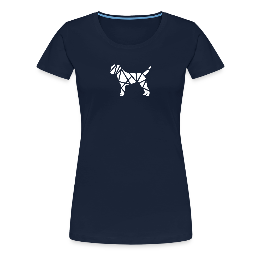 Women’s Premium T-Shirt - Border Terrier geometrisch - Navy