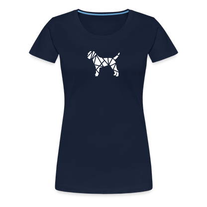 Women’s Premium T-Shirt - Border Terrier geometrisch - Navy