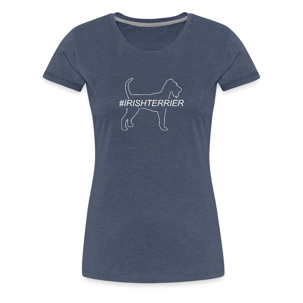 Women’s Premium T-Shirt - Irish Terrier - Hashtag - Blau meliert