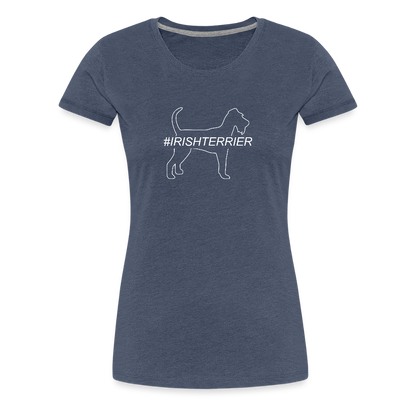 Women’s Premium T-Shirt - Irish Terrier - Hashtag - Blau meliert