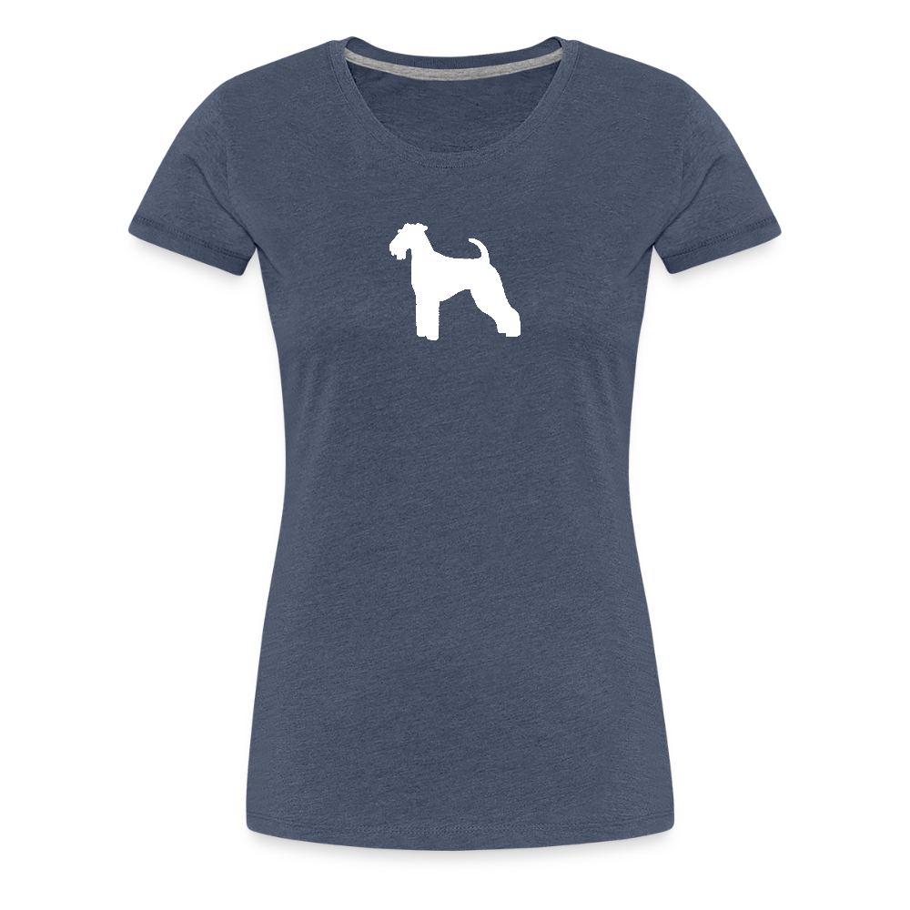 Women’s Premium T-Shirt - Airedale Terrier-Silhouette - Blau meliert