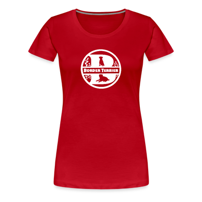 Women’s Premium T-Shirt - Border Terrier - Monogramm - Rot