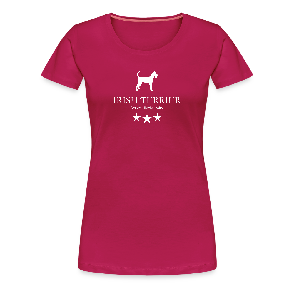 Women’s Premium T-Shirt - Irish Terrier - Active, lively, wiry... - dunkles Pink