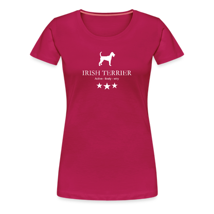 Women’s Premium T-Shirt - Irish Terrier - Active, lively, wiry... - dunkles Pink