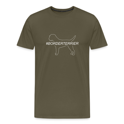 Männer Premium T-Shirt - Border Terrier - Hashtag - Khaki