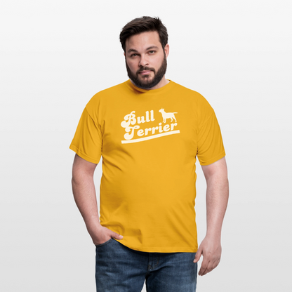 Bull Terrier-Schriftzug | Männer T-Shirt - Gelb