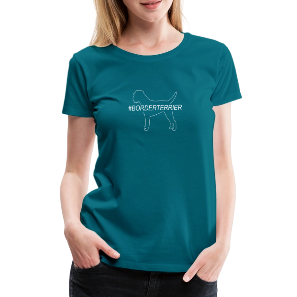 Women’s Premium T-Shirt - Border Terrier - Hashtag - Divablau