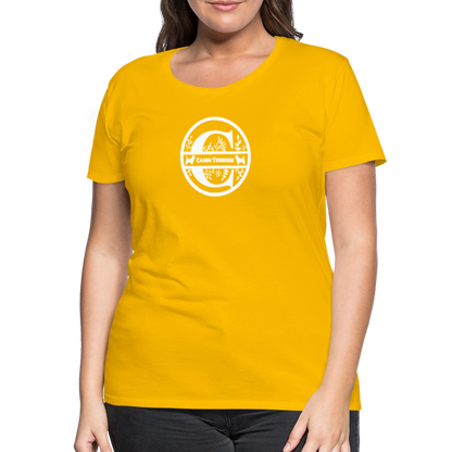 Women’s Premium T-Shirt - Cairn Terrier - Monogramm - Sonnengelb