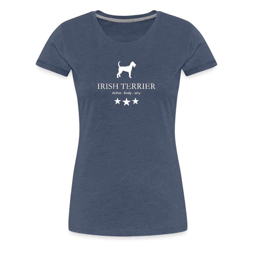 Women’s Premium T-Shirt - Irish Terrier - Active, lively, wiry... - Blau meliert