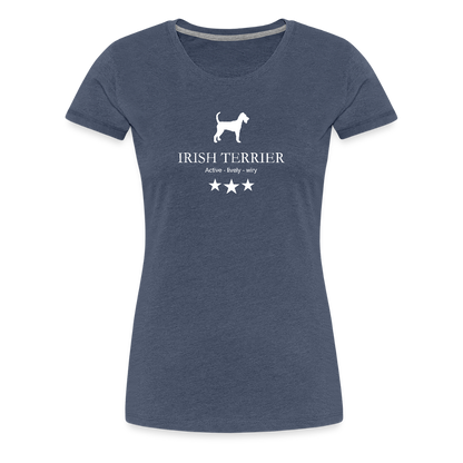 Women’s Premium T-Shirt - Irish Terrier - Active, lively, wiry... - Blau meliert