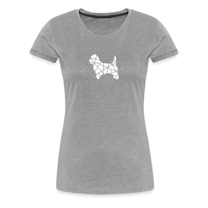 Women’s Premium T-Shirt - Cairn Terrier geometrisch - Grau meliert