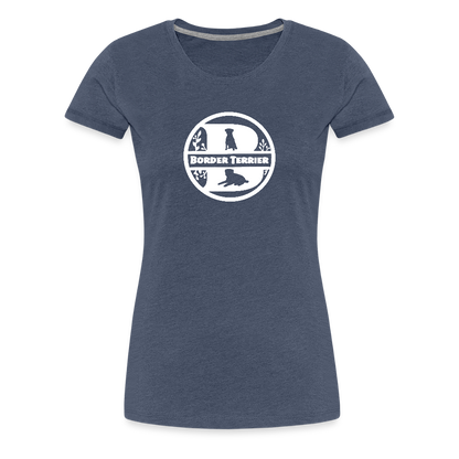 Women’s Premium T-Shirt - Border Terrier - Monogramm - Blau meliert