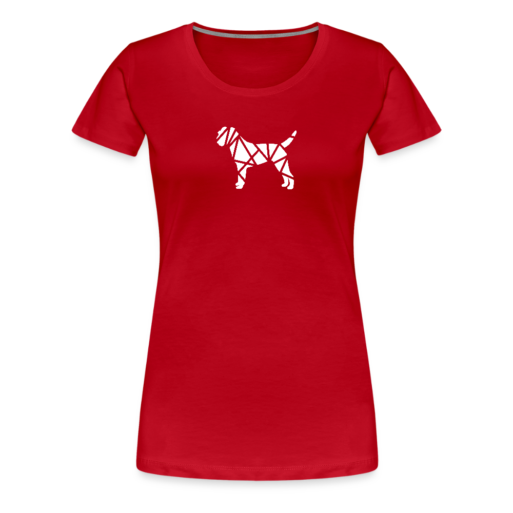 Women’s Premium T-Shirt - Border Terrier geometrisch - Rot
