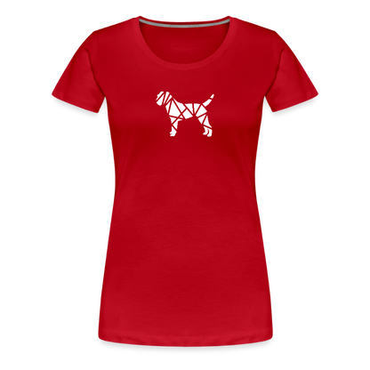 Women’s Premium T-Shirt - Border Terrier geometrisch - Rot