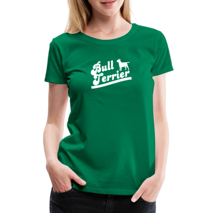 Women’s Premium T-Shirt - Bull Terrier-Schriftzug - Kelly Green