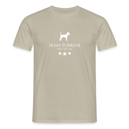 Männer Premium T-Shirt - Irish Terrier - Active, lively, wiry... - Sandbeige