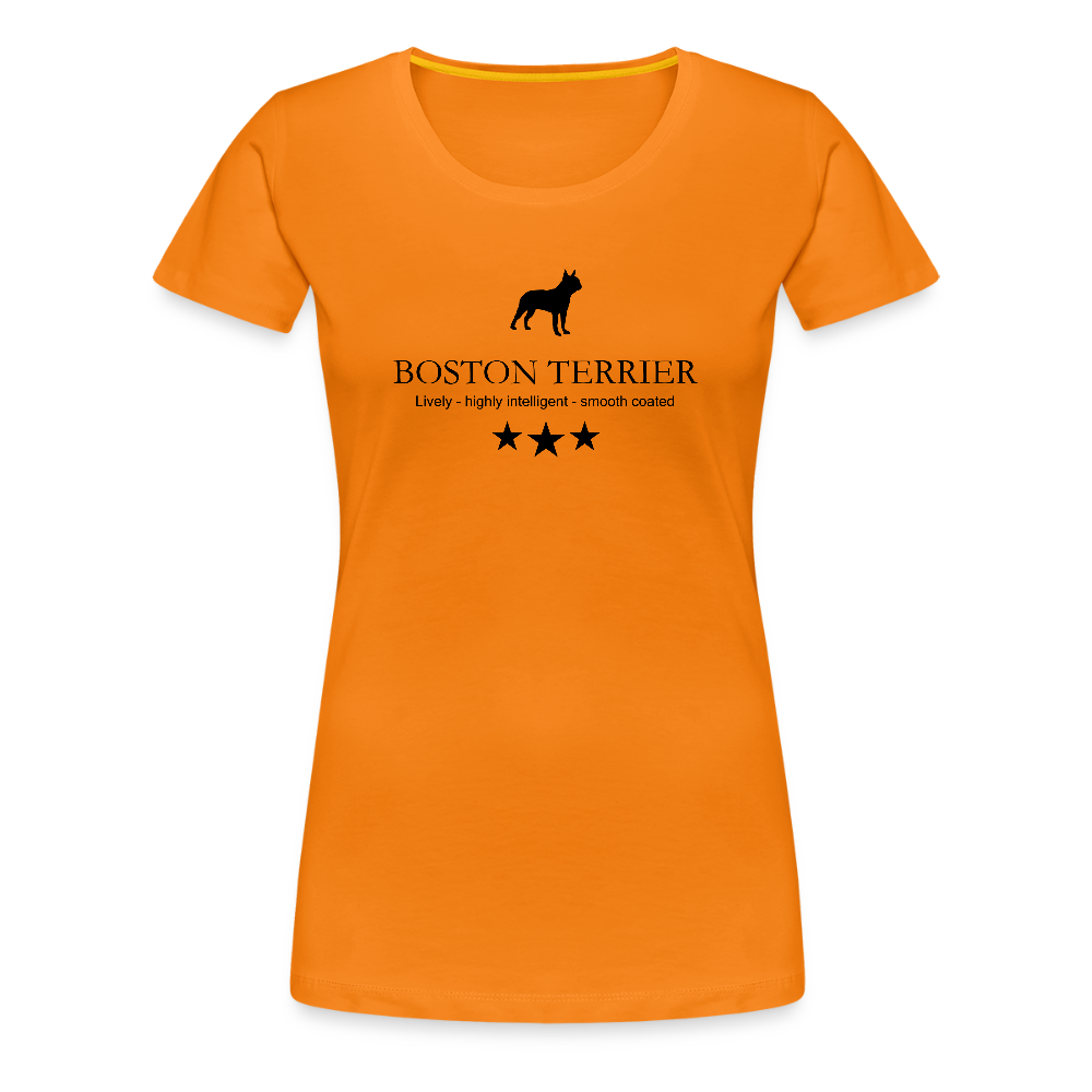 Women’s Premium T-Shirt - Boston Terrier - Lively, highly intelligent, smooth coated... - Orange