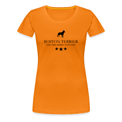 Women’s Premium T-Shirt - Boston Terrier - Lively, highly intelligent, smooth coated... - Orange