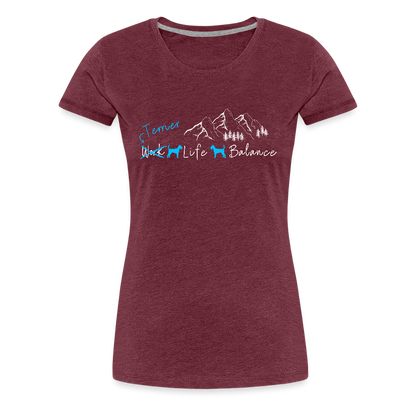 Women’s Premium T-Shirt - (Irish) Terrier Life Balance - Bordeauxrot meliert