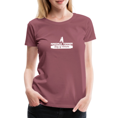 Frauen Premium T-Shirt - Airedale Terrier - King of terriers... - Malve