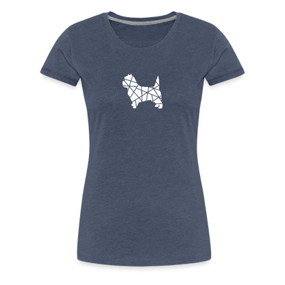 Women’s Premium T-Shirt - Cairn Terrier geometrisch - Blau meliert
