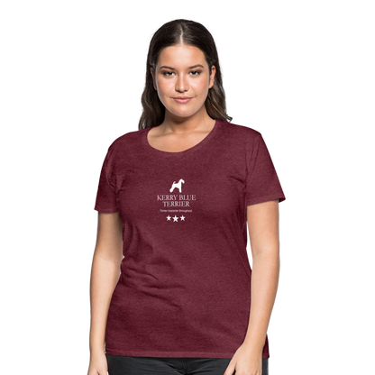 Women’s Premium T-Shirt - Kerry Blue Terrier - Terrier character throughout... - Bordeauxrot meliert