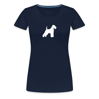 Welsh Terrier-Silhouette | Women’s Premium T-Shirt - Navy
