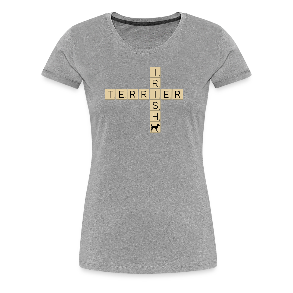 Irish Terrier - Scrabble | Women’s Premium T-Shirt - Grau meliert