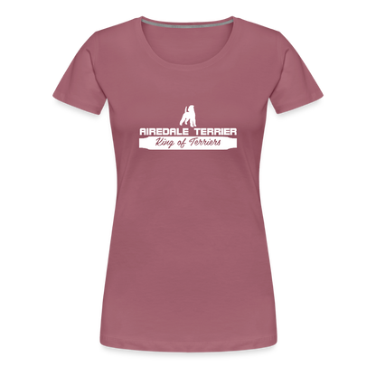 Frauen Premium T-Shirt - Airedale Terrier - King of terriers... - Malve