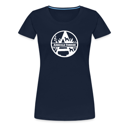 Women’s Premium T-Shirt - Airedale Terrier - Monogramm - Navy